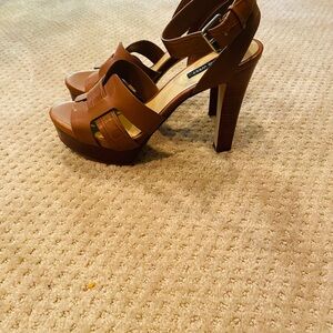 Brown Nine West Platform Heels